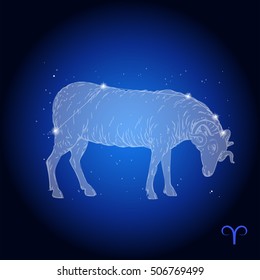 Aries Constellation Zodiac Sign Stock Vector (Royalty Free) 506769499 ...
