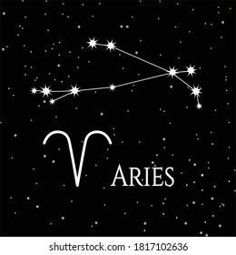 Aries constellation, zodiac sign. Pattern for your packaging, fabric and product decoration. Vector illustration