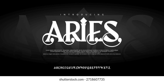 Fuente Aries es una elegante fuente serif con proporciones clásicas y detalles refinados, ideal para marcas de lujo, títulos editoriales y logotipos con elegancia romana o vintage.