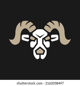 Aries Goat Head Silhouette Logo Concept