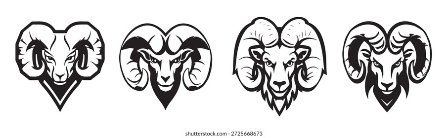 Aries Iniciar sesión de cabeza de carnero de icono gráfico The Black Circle