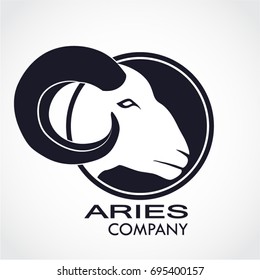 Aries Head Negative Shape Logo