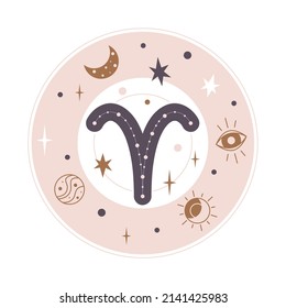Aries Horoscope sign vector - Zodiac astrology element. Esoteric symbol for logo or icon.