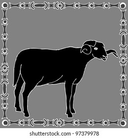 Aries horoscope sign vectorized hand draw