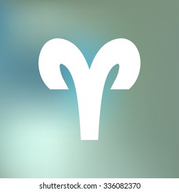 Aries HOROSCOPE SIGNS OF THE ZODIAC 21 March - 20 April, on a blue bokeh fog background.