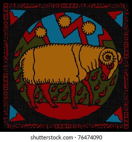 Aries horoscope woodcut