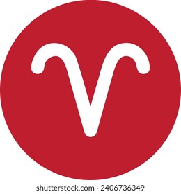 Aries Horoscope zodiac astrology star signs icon.