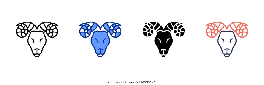 Aries icon set multiple style collection