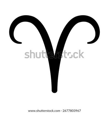 Aries Icon Vector. Zodiac Symbol Isolated on White Background. Sun Sign. Horoscope Concept. Astrology.