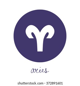 aries icon. zodiac sign. vector illustration