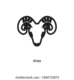 Aries linear icon vector on white background. Black icon illustration