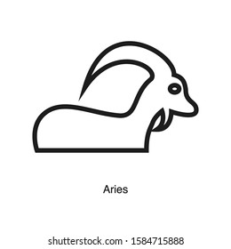 Aries linear icon vector on white background. Black icon illustration