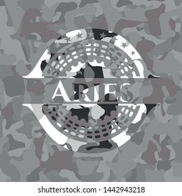Aries on grey camo pattern