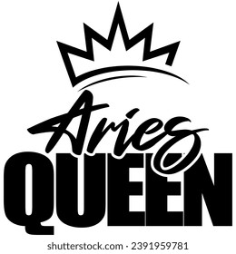 aries queen black vector graphic design and cut file