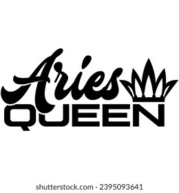 aries queen black vector graphic design and cut file