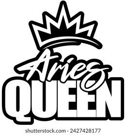 aries queen black vector graphic design and cut file