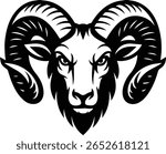 Aries Ram Head Vector – Zodiac Symbol Art for Stickers, Tattoos, Astrology Projects, and Cricut Crafts
