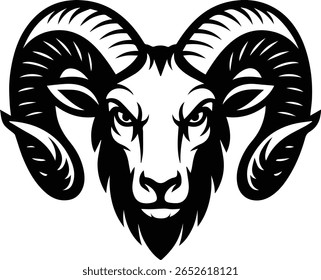Aries Ram Head Vector – Zodiac Symbol Art for Stickers, Tattoos, Astrology Projects, and Cricut Crafts