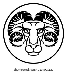 An Aries ram horoscope astrology zodiac sign symbol