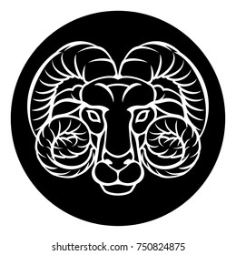 Aries ram horoscope astrology zodiac sign icon