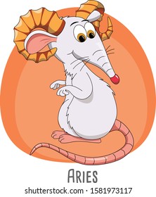 Aries rat zodiac sign 2020 vector