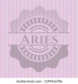 Aries retro pink emblem