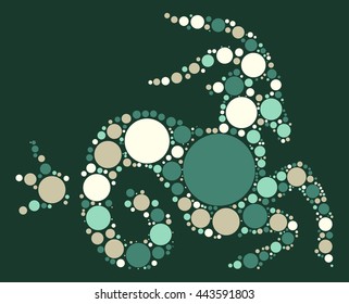 Aries shape vector design by color point