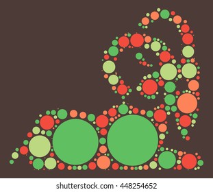 Aries shape vector design by color point