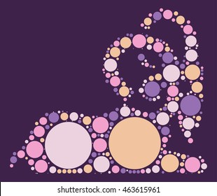 Aries shape vector design by color point