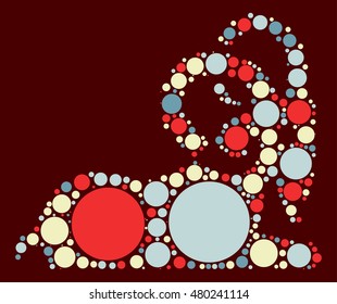 Aries shape vector design by color point