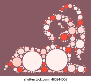 Aries shape vector design by color point