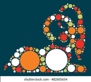 Aries shape vector design by color point