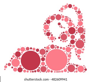 Aries shape vector design by color point