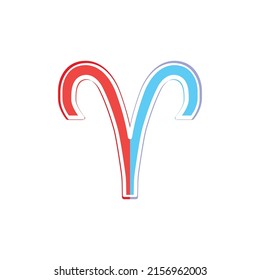 Aries sign icon isolated on white background. Zodiac symbol modern, simple, vector, icon for website design, mobile app, ui. Vector Illustration