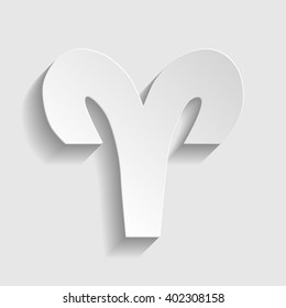 Aries sign. Paper style icon
