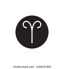 aries sign symbol zodiac horoscope. aries circle icon flat vector 