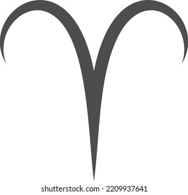 Aries sign. Zodiac ram symbol. Horoscope icon