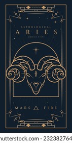 Aries Signs Symbol Zodiac Illustration