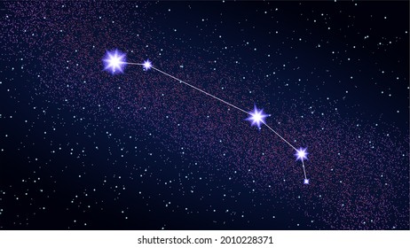 Aries star constellation background, Lamb zodiac, Interstellar, outer space, science, Vector Illustration. Perfect for Wallpaper, desktop, web, print, textile, presentation, flyer, brochure, banner.