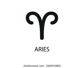 Aries Symbol of the Horoscope. Zodiac Sign. Vector illustration of black Astrological signs 
for calendar, horoscope isolated on a background 
