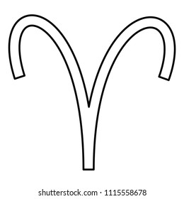 Aries symbol icon black color