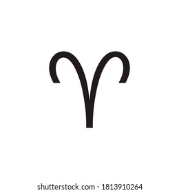 aries symbol icon vector on a white background