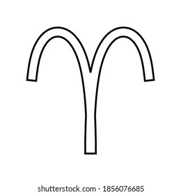 Aries symbol on white background. Vector illustration.