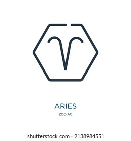 aries thin line icon. sagittarius, taurus linear icons from zodiac concept isolated outline sign. Vector illustration symbol element for web design and apps.