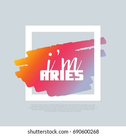 I'm Aries. Vector clip-art text template, poster design. Motto, label, text. Compatible wtih PNG, JPG, AI, CDR, SVG, PDF and EPS. svg
