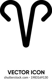 Aries vector icon. Modern, simple flat vector illustration for website or mobile app. Astrology aries symbol, logo illustration. Pixel perfect vector graphics	