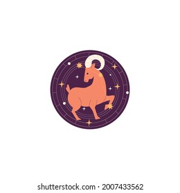 Aries Vector On White Background