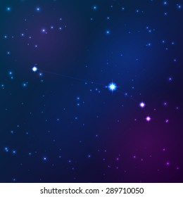 Aries vector Zodiac sign bright stars in cosmos