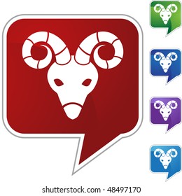 Aries web button isolated on a background