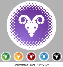 Botón web de Aries aislado en el fondo